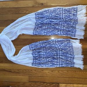 Anthropologie Cotton embroidered scarf